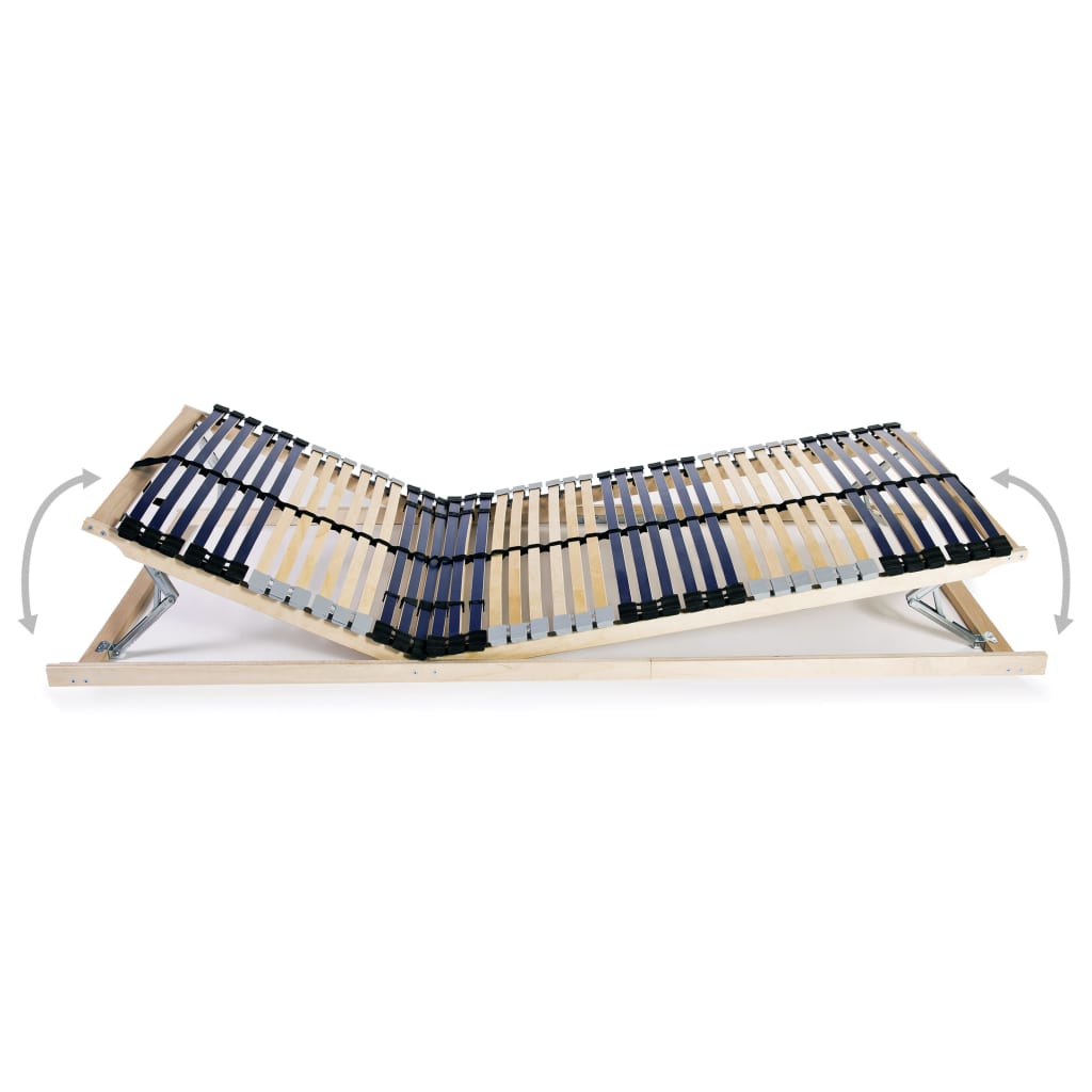Slatted Bed Base Set 2 Pieces 42 Slats 7 Zone Support 70x200 cm