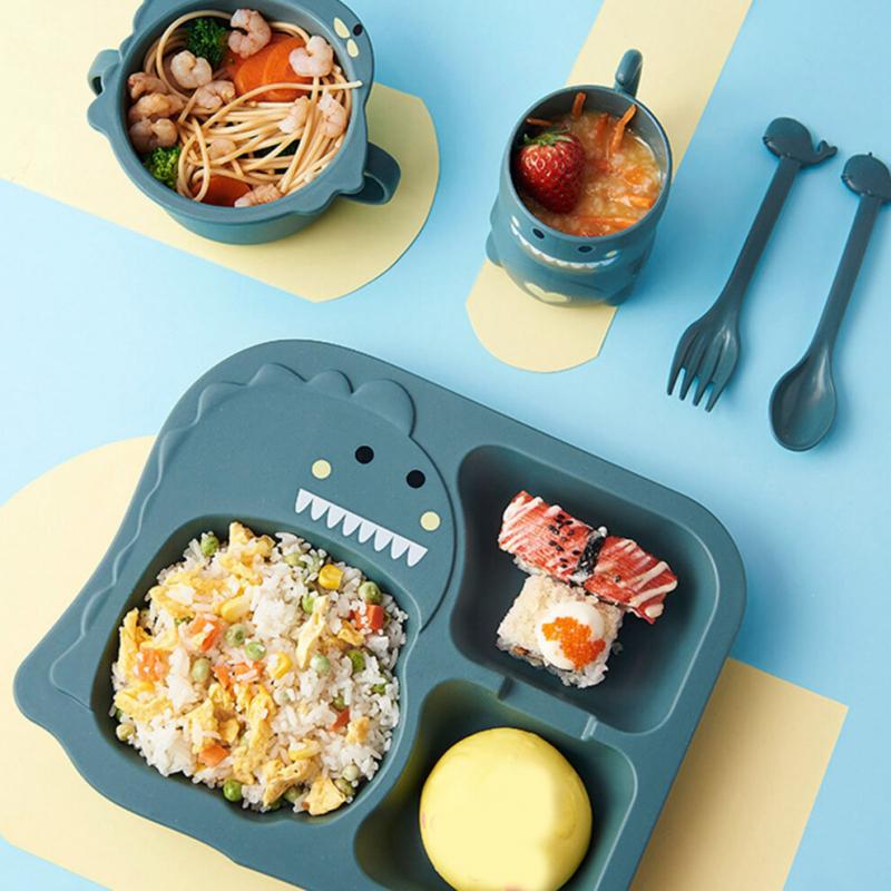 Baby Divided Dinner Plate Cartoon Dinosaur Baby