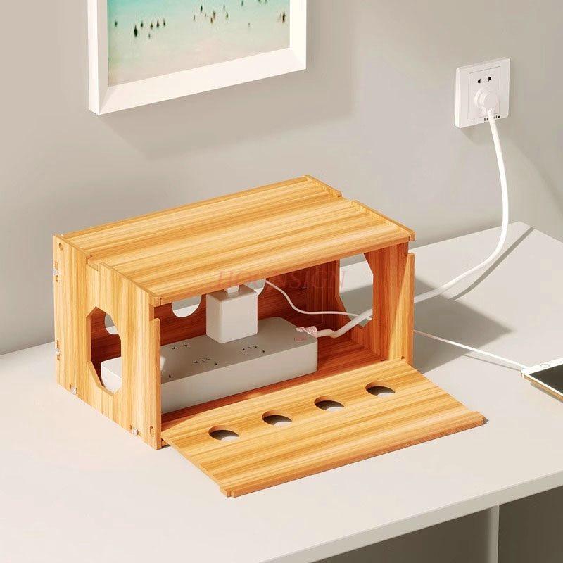 1pcs Wire storage box, power strip, plug board, socket, charging cable storage device, desktop collection box