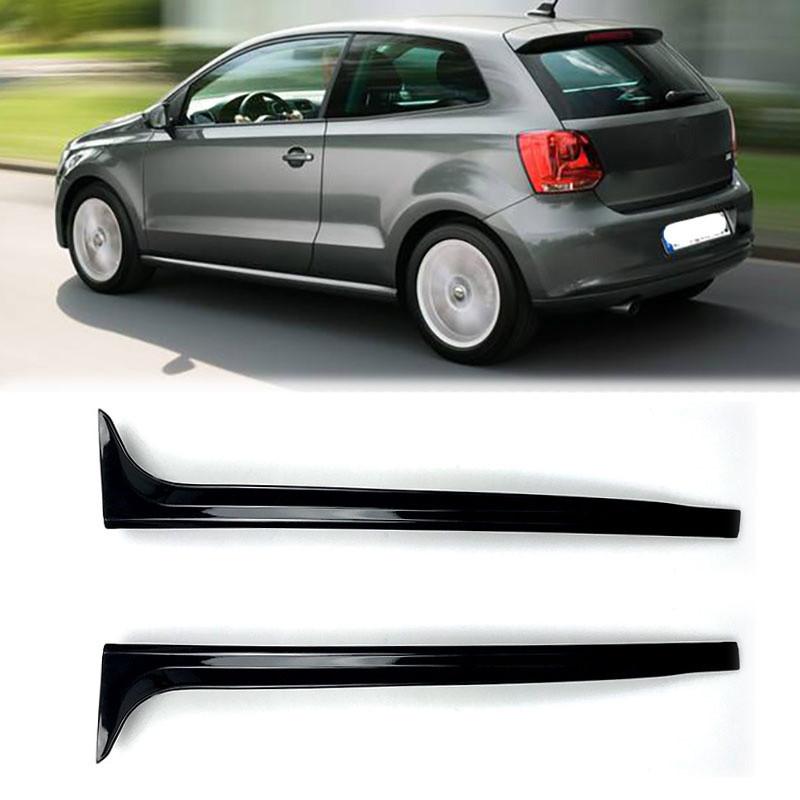 1 par glänsande svart bil bakruta sidospoiler för VW Polo MK5 6R 6C 2011-2017