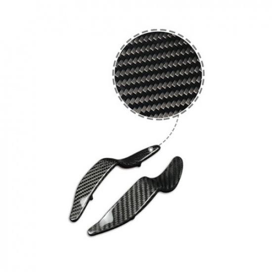 Pure Carbon Fiber Car Front Steering Wheel Shifter Extend Cover For Mini R60 R61