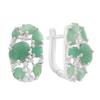 Silver Earrings with Natural Emerald, Cubic Zirconia (2181088)