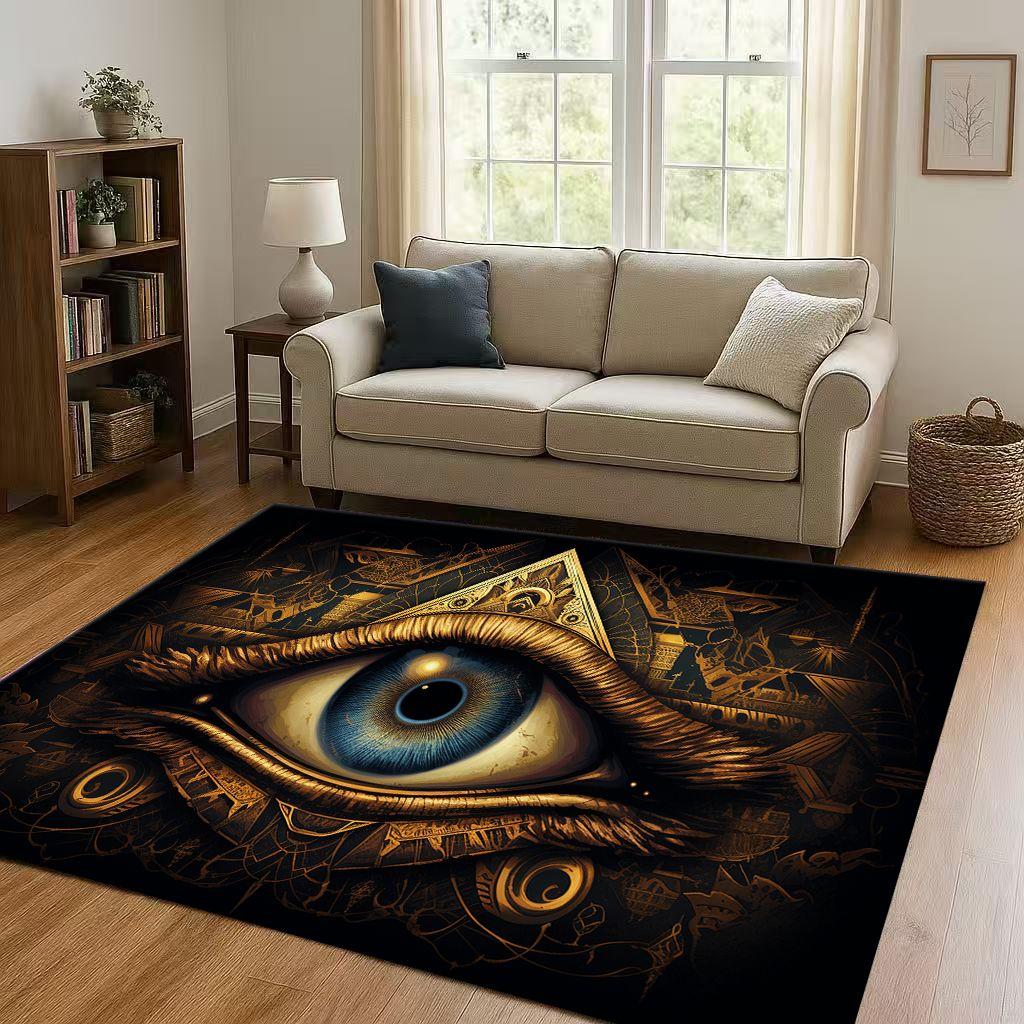 Symbol Oka Wszechwidzącego Wolnomularstwa Złe Oko Sztuka Dywanik do Salonu Antypoślizgowy Dywan do Sypialni Pokoju Zabaw Kanapy, Dekoracja Domu Wycieraczka