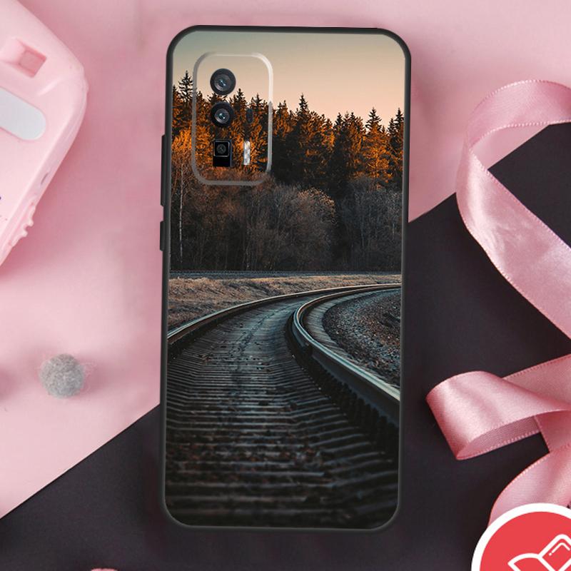 Train Rail Sunlight Case For POCO F6 X6 X3 X5 M6 Pro F3 F5 M5s Xiaomi 14 Ultra 13 12 Lite 11T 12T 13T Pro Cover