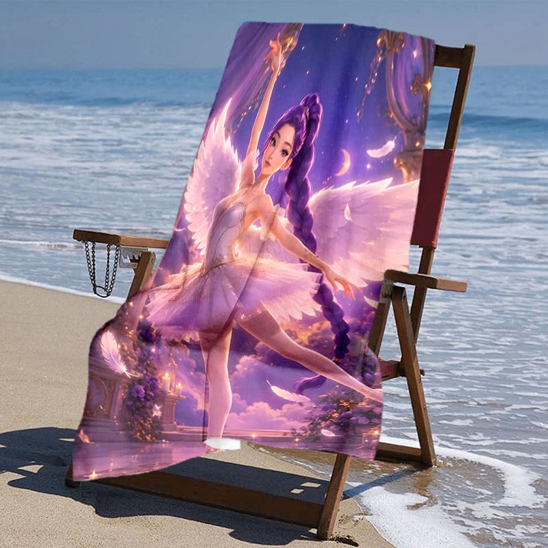 proof beach towel with Demon Hunter pattern - soft,absorbent,quick-drying,machine washable - perfect for swimming,camping,bathing