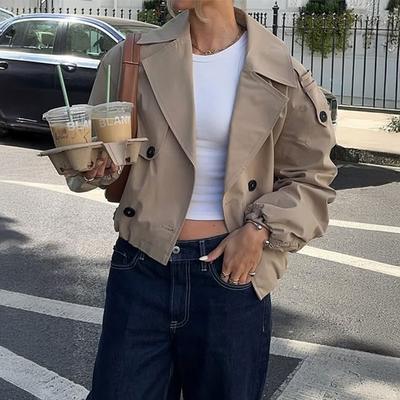 Casual Button Lapel Jacket Women's 2025 Autumn and Winter New Style Fashionable and Versatile