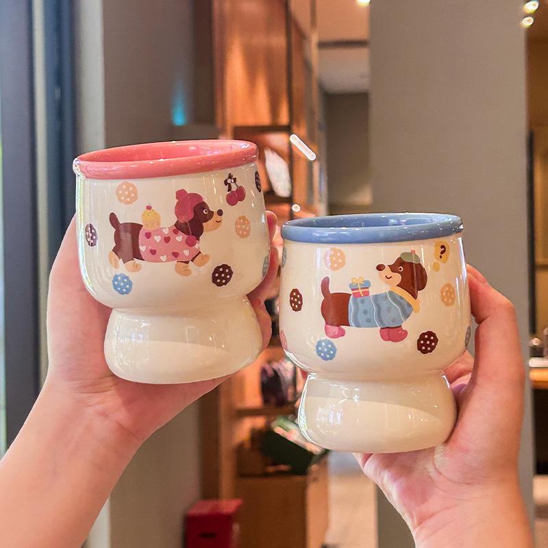 Cute Dachshund Couple Cup High-end Pair Ceramic Mug Wedding Wedding Gift Bridal Souvenir