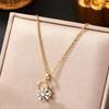 Rotatable Sunflower Pendant Necklace U Geometric Titanium Steel Light Luxury