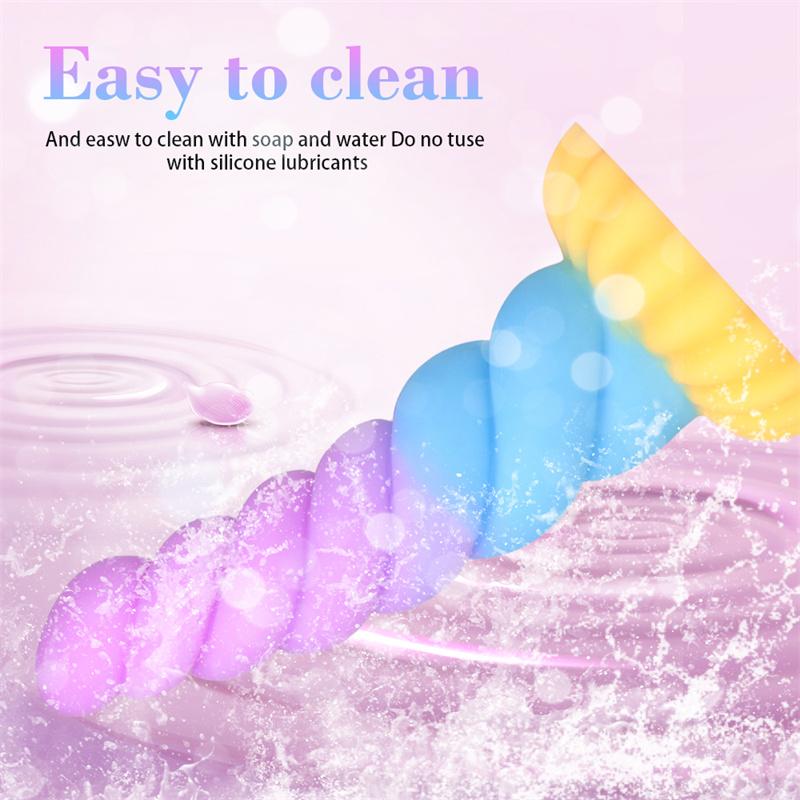 Weibliche Twist Anal Plugs geformt Silikon Penis weiche Farbmischung Simulation Masturbation Gerät Sexspielzeug