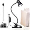 Clip On Lamp,Eye Care Bed Lamp with Clamp - Book Lamp with 360 Degree Flexible Gooseneck, 3 Modes 10 Brightness USB Light, Bedside Lamp for Home and O