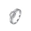 Tancise Women Classic 925 Sterling Silver  Zircon Ring Ladies Jewelry Wedding Promise Party Gift