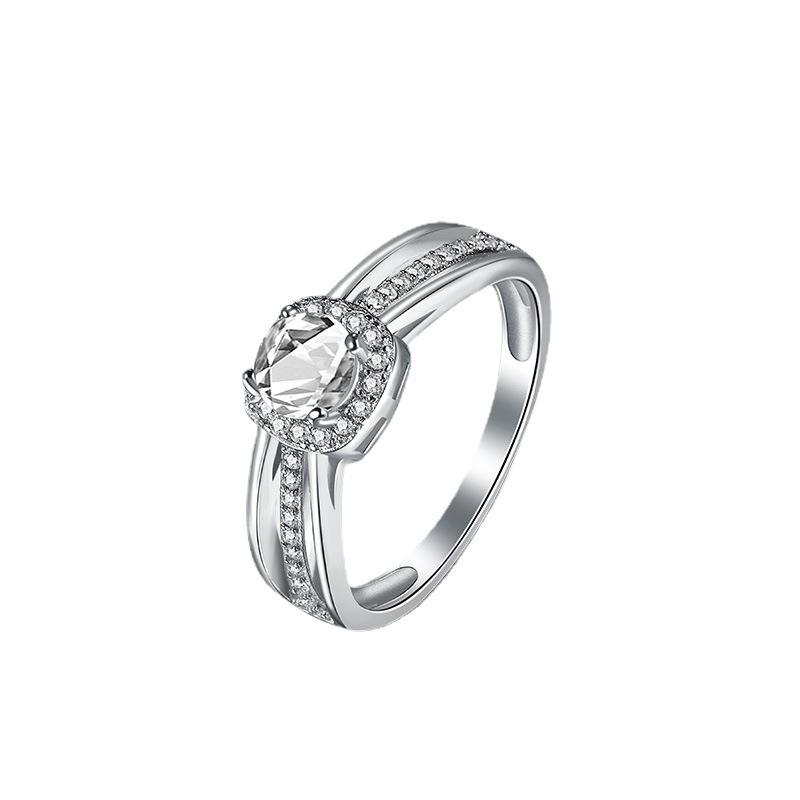Tancise Women Classic 925 Sterling Silver  Zircon Ring Ladies Jewelry Wedding Promise Party Gift