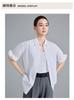 Design inspired shirt with bubble sleeves, simple and versatile women's top