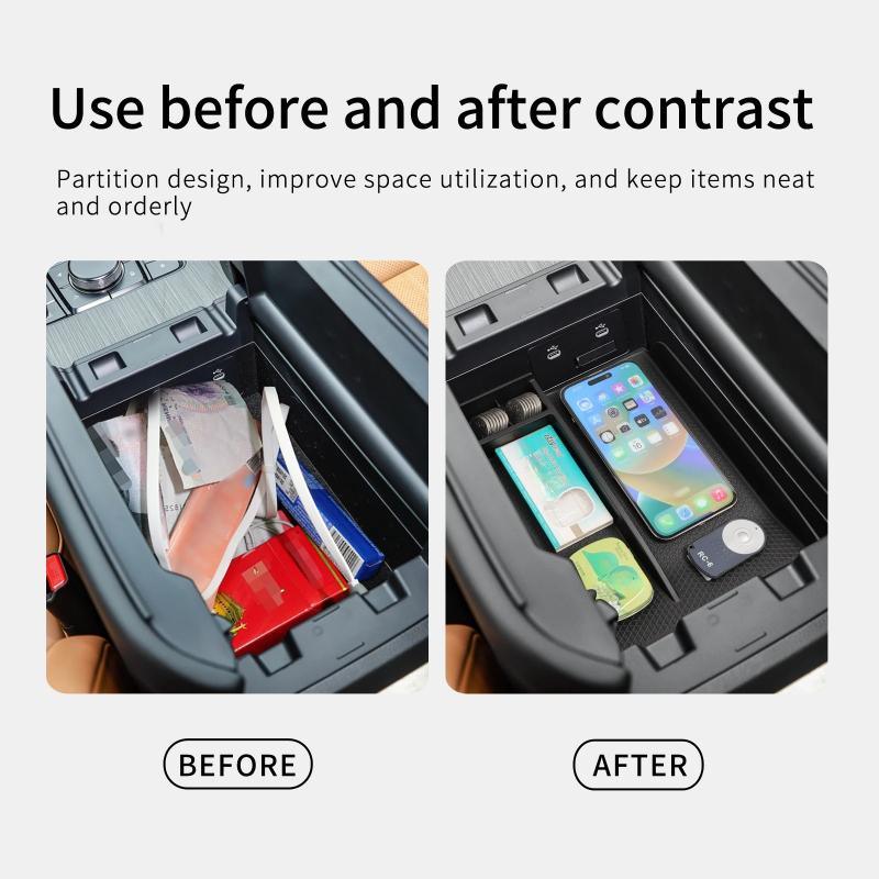 Premium ABS  Fit Center Console Organizer Tray For Mazda CX-90 CX-70 CX-80 2024-2025 Anti-Slip Armrest Storage Box