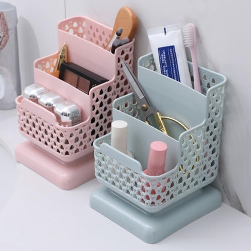 School Stationery Makeup Organizer Desktop Storage Box Container for Cosmetics Jewelry Stationery Plastic Organizer