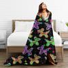 Sugar Skull Balloon Dogs Blanket Rainbow Camping Flannel Throw Blanket Warm Soft Couch Bed Custom DIY Bedspread Gift