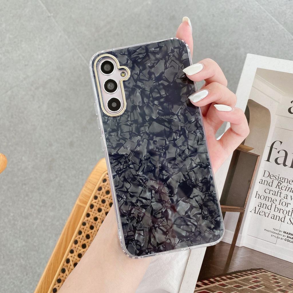 S25ultra Shell Pattern Mobile Phone Case Is Suitable for Samsung S23 Ultra Electroplated Lens Ring A56 Anti Fall Full S22