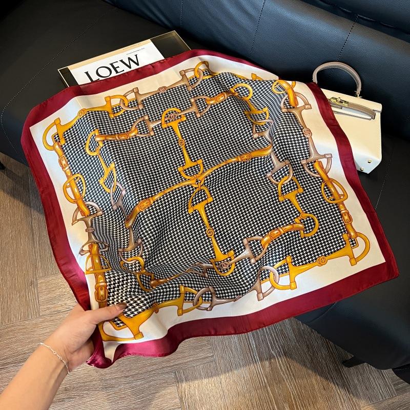 Mother's Day Silk Scarf Muse Festival Gift Simulation Silk Silk Scarf Premium Spring and Summer Square Scarf 71 Silk Decorative Small Scarf