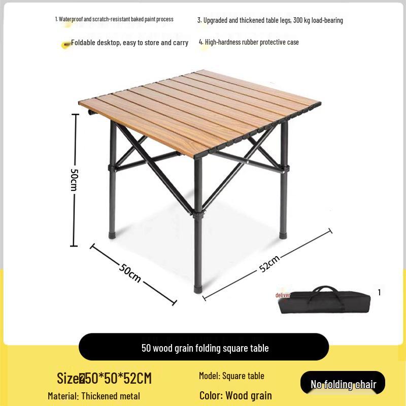 Folding Portable Carbon Steel Camping Table and Chairs Set for Outdoor Dining and Street Stalls