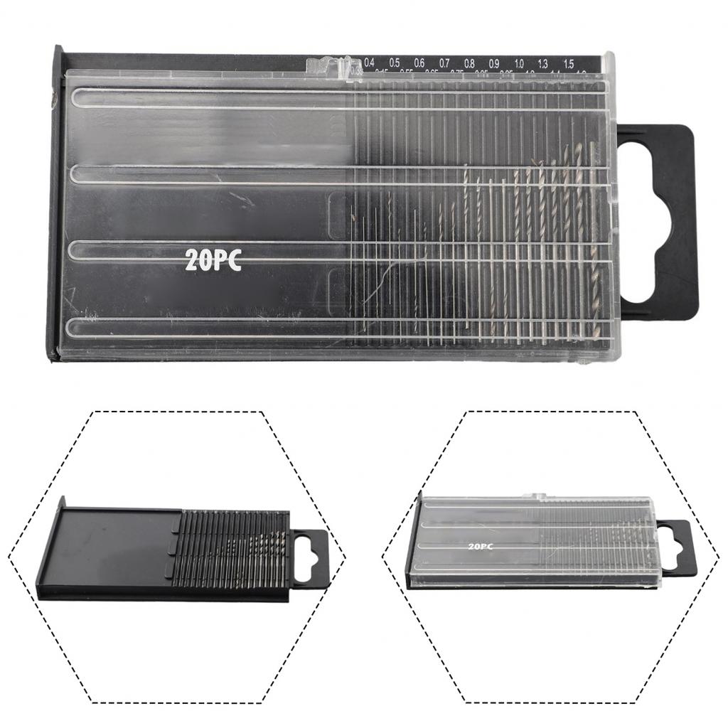 20 STÜCKE Vollschliff Bohrer Miniatur Kleiner Bohrer Satz 0,3-1,6mm