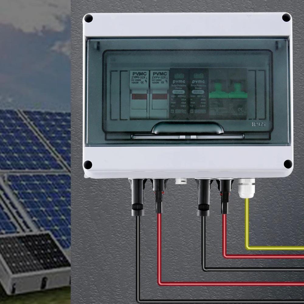 Solar Photovoltaic PV Combiner Box With Lightning Protection 1 In 1 Out DC 600V Fuse MCB SPD Waterproof Box IP65 Wholesale