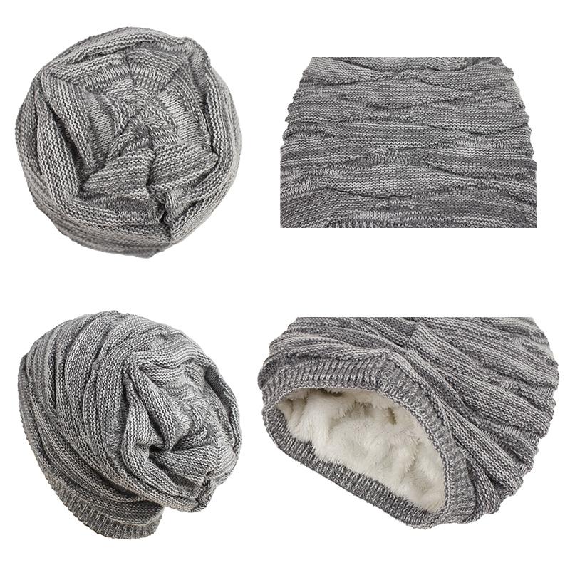 Moda de punto Otoño Invierno Crochet sólido cálido gorro holgado gorro holgado gorro de esquí regalo de Navidad mujeres hombres