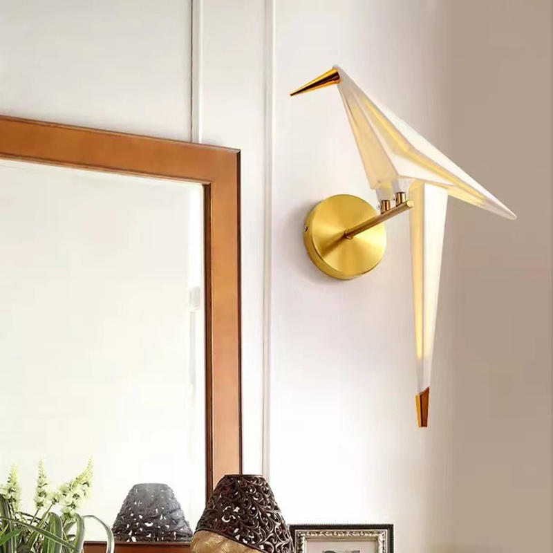 Paper Crane 49cm Lighting 220vled*6W Lamp Creative Design Origami Bird Night Lamp Kinkiet Lounge Kinkiet, White Light
