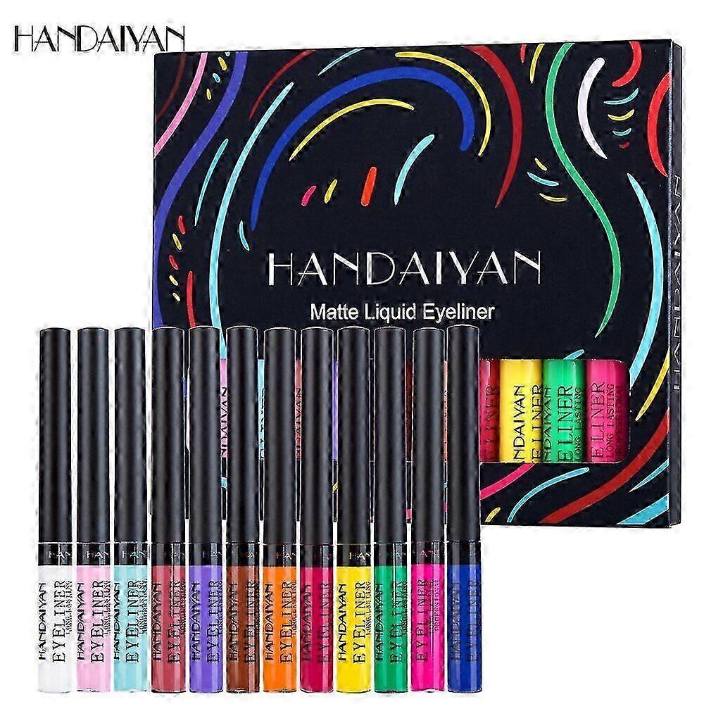 HANDAIYAN 12 Colors/pack Matte Colorful Eyeliner Kit Waterproof Eye Liner