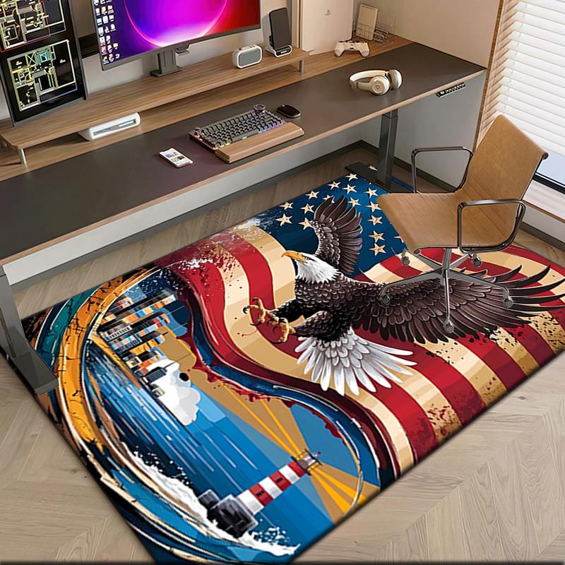 1pc American Eagle Carpet Rug for Living Room Bedroom Home Sofa Decoration,Kids Play Non-slip Floor Mat
