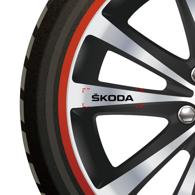 4Pcs Car Door Handle Stickers Tire Rear View Mirror Decals For Skoda Octavia Superb Rapid Kodiaq Karoq Fabia Kamiq Roomster Citigo