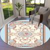 1 Stück Blumenmuster Verzierung Rutschfester Boden Runder Teppich, Büro, Familie, Schlafzimmer, Großer Teppich Innen Teppiche, Langlebiges Polyester-L0332