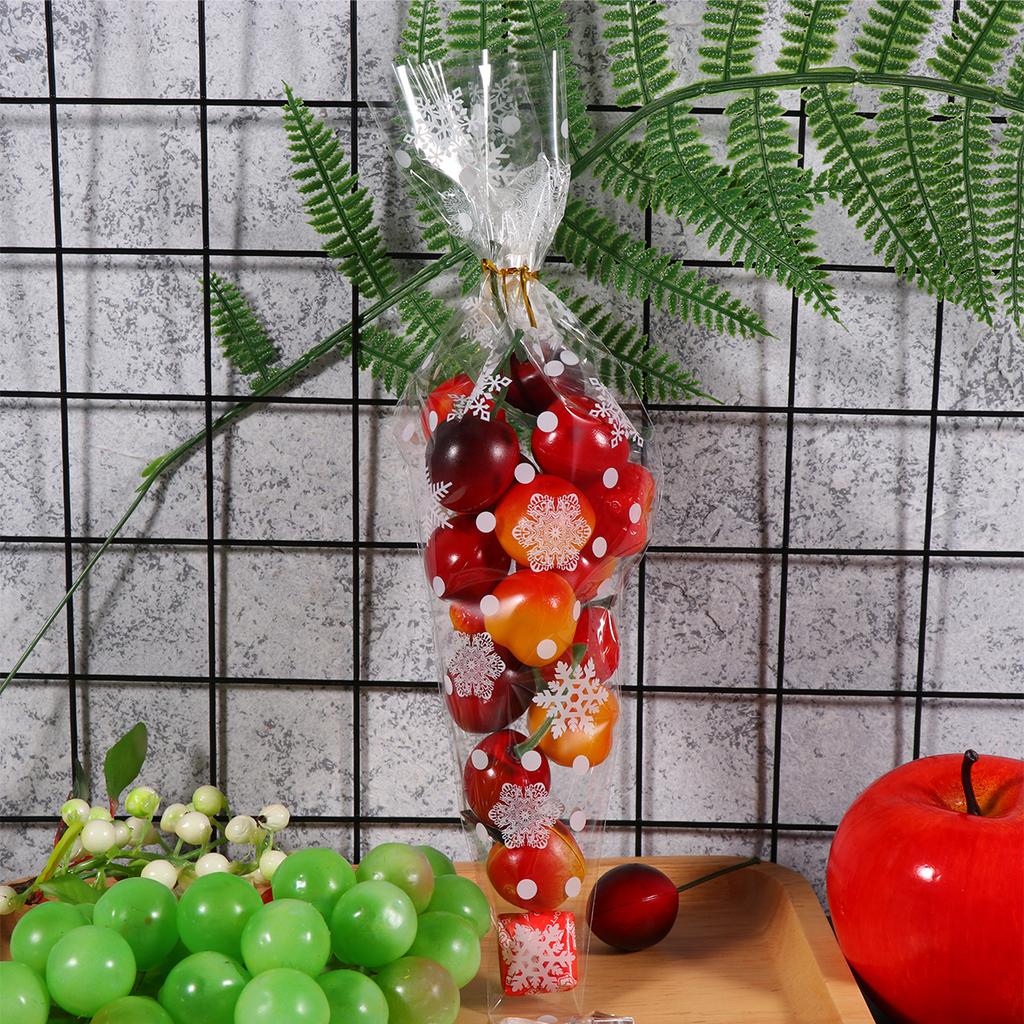 100Pcs Triangle Treat Bag Snowflake Design Christmas Candy Pouches for Kids Gifts Cookies Storage Opp Bags Christmas Candy Bag