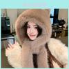 Cappello Invernale Peluche Con Fiocco E Sciarpa Integrati Per Bambine Caldo Abbigliamento Da Esterno