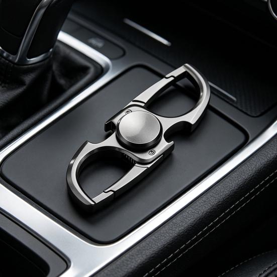 Car Keychain Heavy-Duty Metal Keychain Fidget Spinner with Bottle Opener 3-in-1 Stress Relief Multi-Functional Portable Key Ring Tool