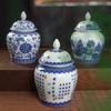 Modern Enamel Painted Flower General Jar Ceramic Sealed Tea Jar Gilded Art Decorative Jar Crafts Storage Bottle Home Decoration