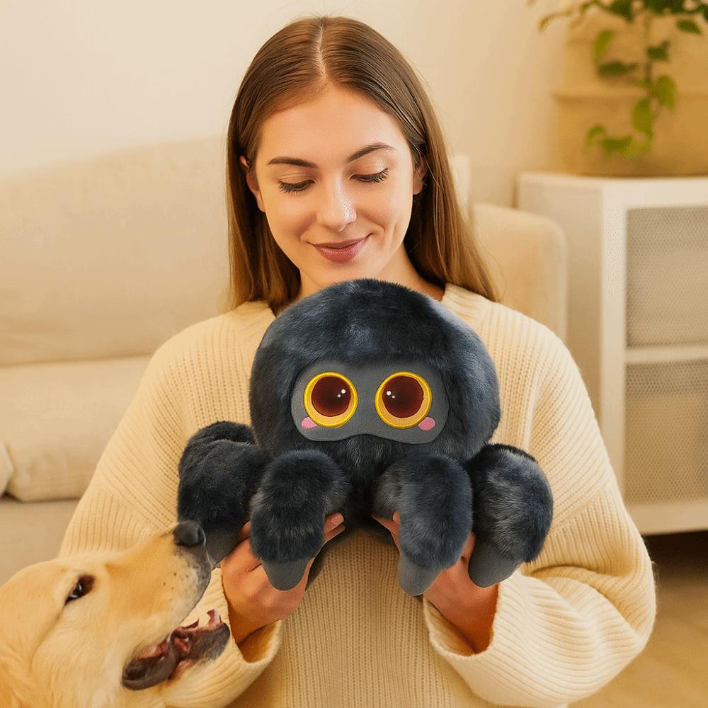 Fluffy Spider Plush Doll Simulation Black Crawling Pet Doll Spider Stuffed Animal  Birthday Parties