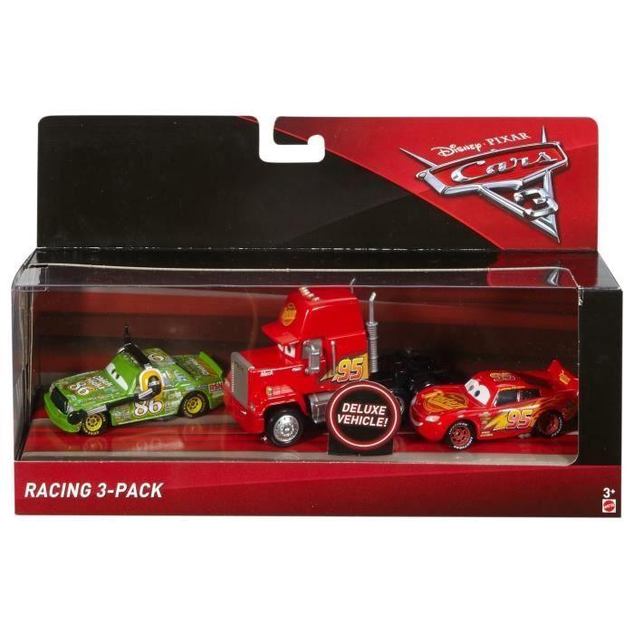 Pack De 3 Véhicules Racing - Cars 3 - MATTEL - 2 Mini-Véhicules Et 1 Véhicule De Grande Taille
