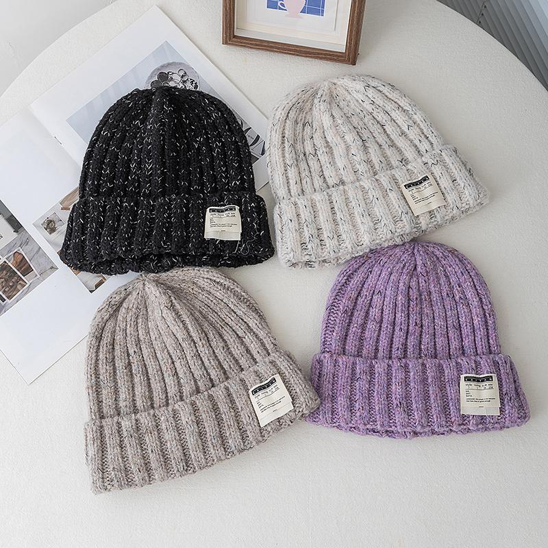 New Women Slouchy Loose Winter Hats Decoration Beanie Hats For Women Warm Beanie Streetwear Cap Hats Outdoor Winter Knitted Hat