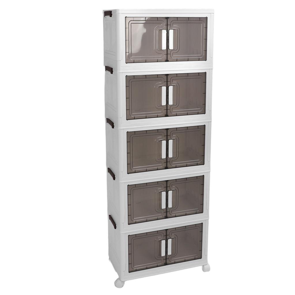 Faltbare Aufbewahrungsbox mit 4 Rädern PP PET Mehrstufig Stapelbarer Aufbewahrungsbehälter Schrankorganizer