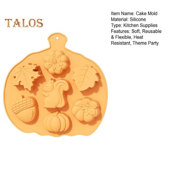 Thanksgiving Silicone Cake Mold for Pumpkin Fall Leaf Shapes Reusable Flexible Chocolate Mold Heat Resistant Baking Tool for Fall Harvest Theme Party