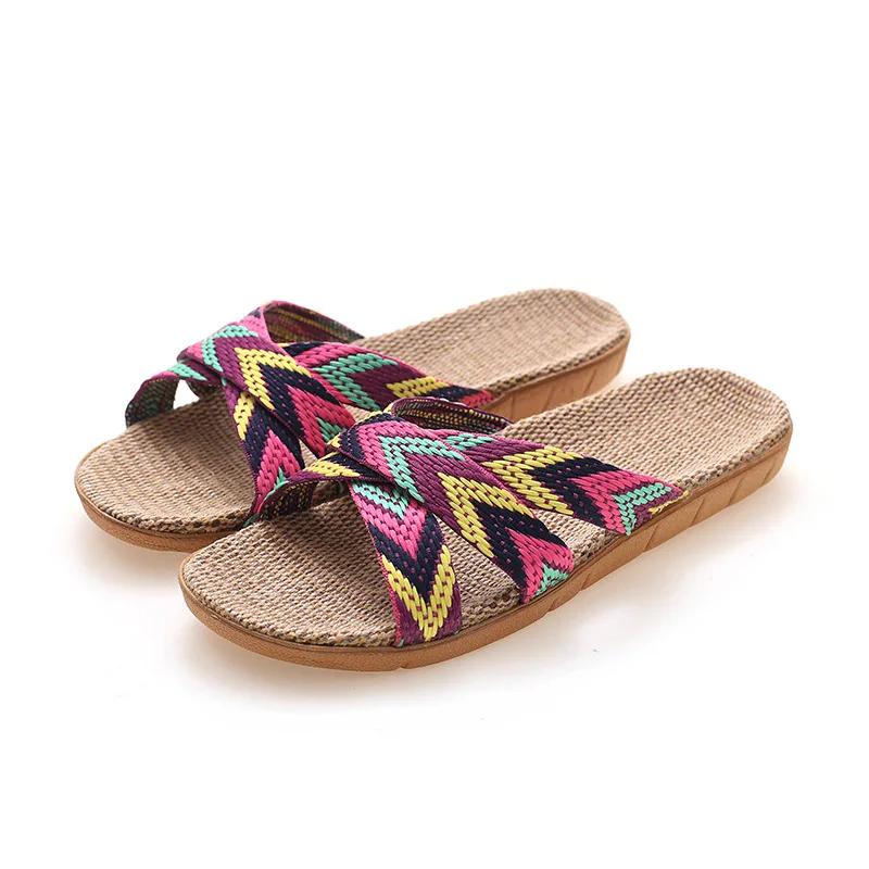Summer Linen Women'S Slippers Flat Sandals Home Color EVA Lightweight Shoes For Women Casual Slippers 2025