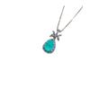 Simulation Paraiba Blue Noblewoman Pendant Emerald Bride Vintage Jewelry Necklace Earring Set