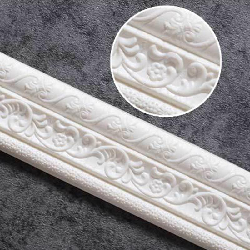 3D Wall Edging Strip Mirror Border Wall Lines 90.55 Inch Length Flexible Wall Base Moulding Trim for Mirror Edge TV Background