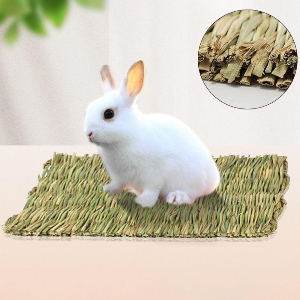 for Small Animal Bunny Household Pet Cage Pad Rabbit Grass Chew Mat Hamster Sleeping Bed Grass Mat