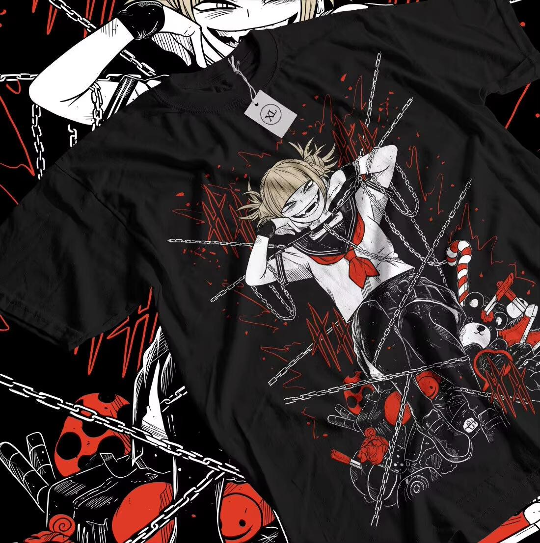 

2026 New Casual MHA Himiko Toga Cross My Body Funny Anime High Quality Soft Summer Unisex T Shirt Unisex New White Short TShirt Tee 2XL