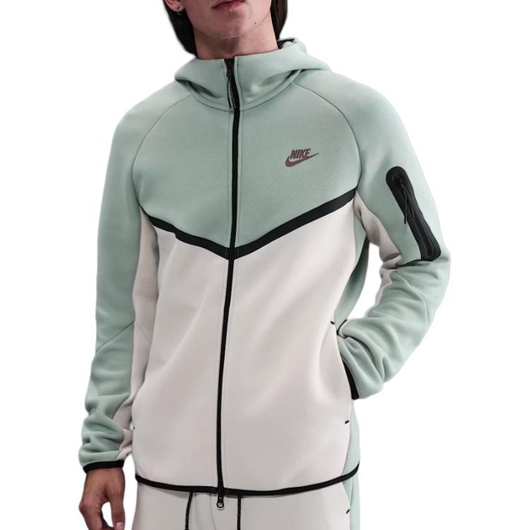 Nike Color Block Hooded Long Sleeve Zip Jacket Men Jackets Light-Green HV0949-020