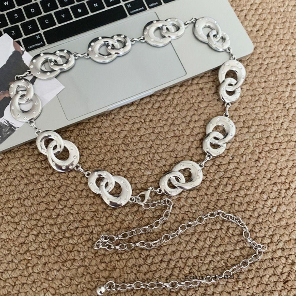 Gold/Silver Bohemian Body Chain Belly Chain Dress Belt Chain Metal Circular Ring Waist Chain  Women