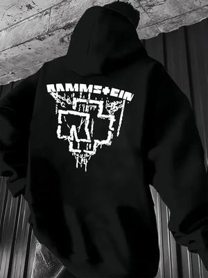 Casual Hoodie with "HAMMELEU" Print - Cozy Fleece-Lined