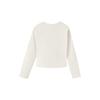 Skechers Comfortable Versatile Soft Fashion Long Sleeve Regular T-Shirt Women Tops Cotton-Candy-White L225W151-0074