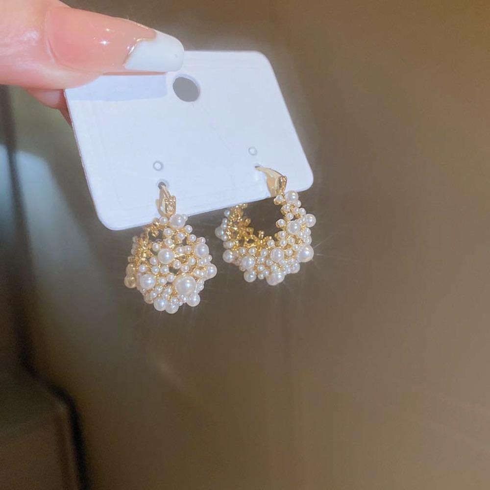 Water Drop Shape Pearl Earrings Pearl Ear Buckle Ear Hook Simple Drop Earrings  Wedding